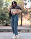 شلوار جین زنانه کراپ رگولار کد 20271