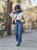 شلوار جین زنانه کراپ استریت کد 22787