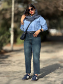 شلوار جین زنانه مدل کراپ استریت کد 23834