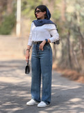 شلوار جین زنانه مدل رگولار (نیم بگ) کد 22988