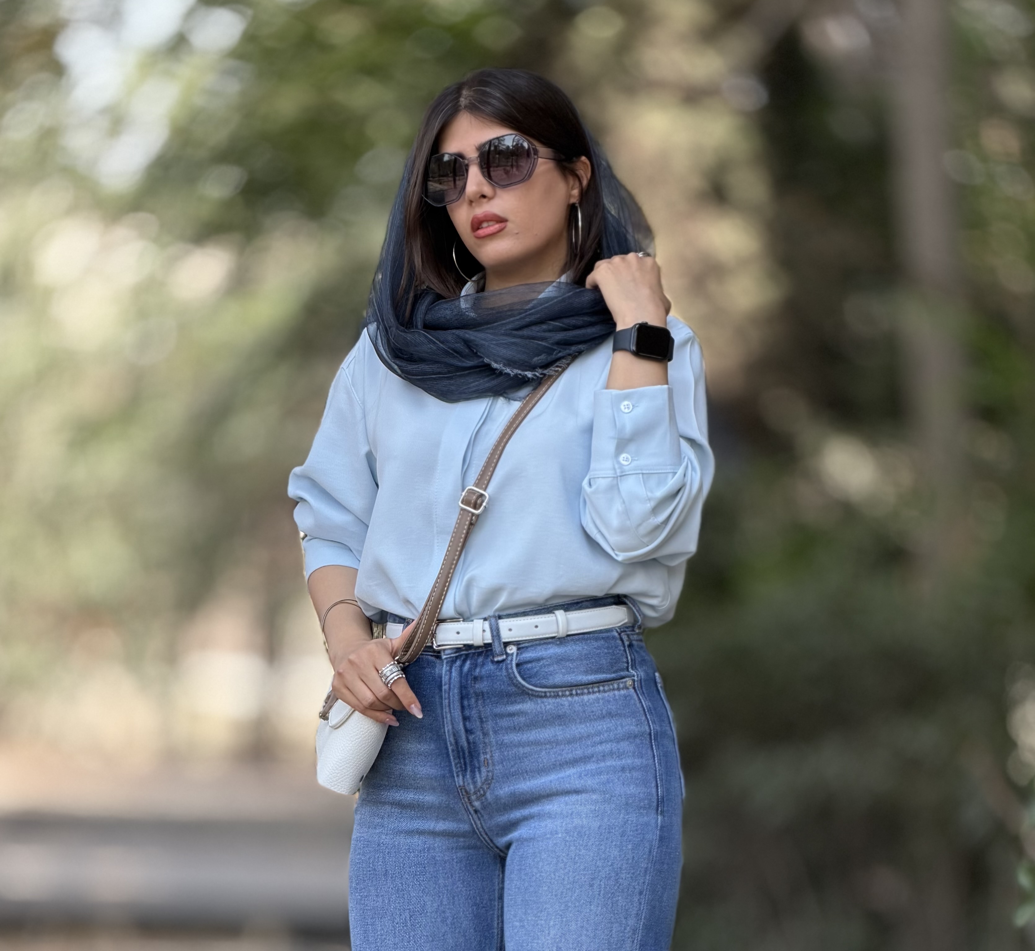 شومیز زنانه پاییزه مدل OCEAN فری سایز کد 23183 رنگ آبی آسمانی