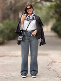 شلوارجین راسته لاین ( Royal Jackpot Straight line ) کمر ساده - قد 110 طوسی ابی تیره کد 80037208
