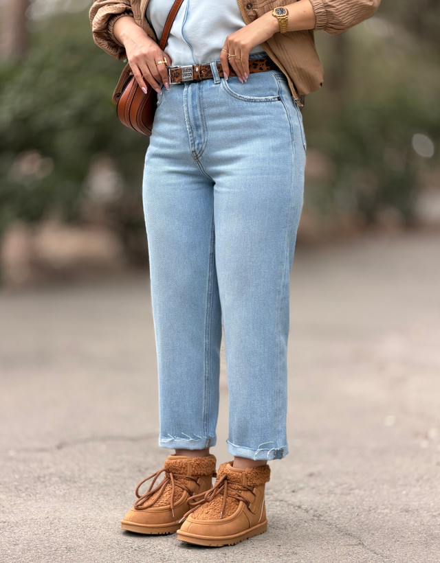 شلوار جین زنانه مدل کراپ استریت (Three Jeans Jackpot Cropped Straight) قد 90 رنگ آبی روشن کد 25138
