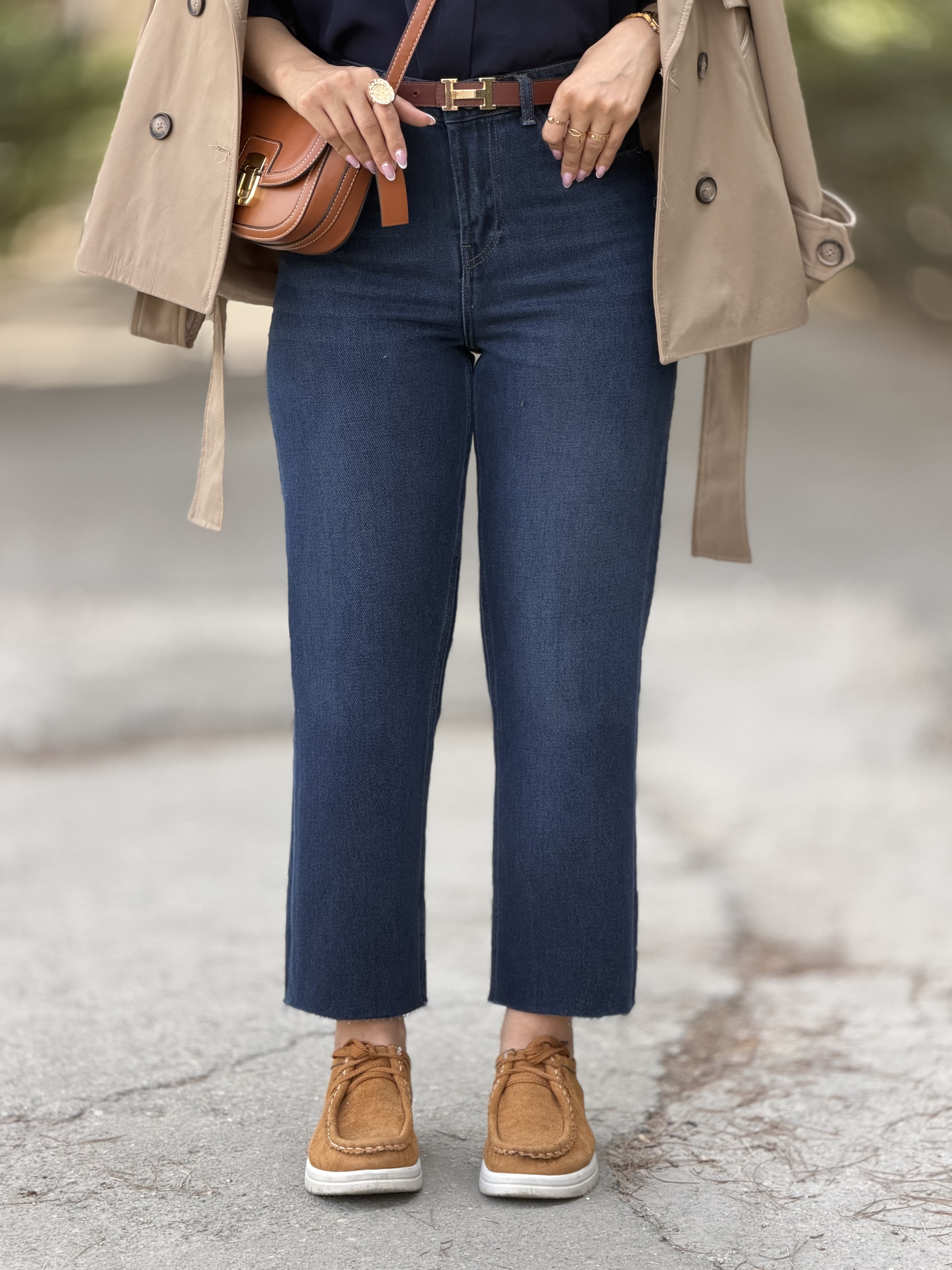 شلوار جین زنانه مدل کراپ استریت (Three Jeans Jackpot Cropped Straight) قد 90 رنگ سورمه ای بلو بلک کد 25082